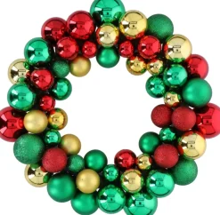 Christmas gifts Kerstkransen> Kerstkrans - O 36 Cm - 55 Ballen - Groen-Rood-Goud - Pvc