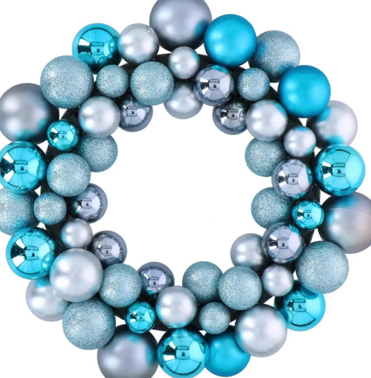 Christmas gifts Kerstkransen> Kerstkrans - O 36 Cm - 55 Ballen - Blauw - Pvc