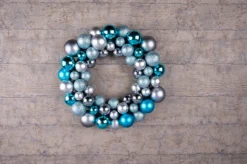 Christmas gifts Kerstkransen> Kerstkrans - O 36 Cm - 55 Ballen - Blauw - Pvc