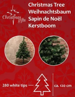 Christmas gifts Zilverspar Kunstkerstboom - 120 Cm - 280 Toppen Met Sneeuw Outlet