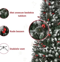ChristmasGoodz - Kunstkerstboom - Kerstboom - Met Versiering - Kunstkerstboom Met Sneeuw - 180 Cm Flash Sale