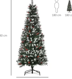 ChristmasGoodz - Kunstkerstboom - Kerstboom - Met Versiering - Kunstkerstboom Met Sneeuw - 180 Cm Flash Sale