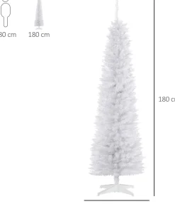 ChristmasGoodz - Kunstkerstboom - Smalle Kunstkerstboom - Smalle Kerstboom - Wit - 180 Cm Discount