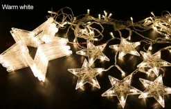 YUCEN Christmasxl Kerstverlichting | Sterrengordijn | Kerst | Kerststerren | Feest Licht Gordijn | Warm Wit Licht | 2,5 M Energie Zuinig | 12 Sterren - Met Afstandsbedieniing Hot