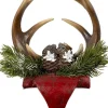 Clayre u0026 Eef Kerstsokken>Clayre & Eef Haak Kerstsok Gewei 18X24X15 Cm Rood Bruin Kunststof