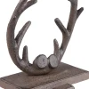 Clayre u0026 Eef Kerstsokken>Clayre & Eef Haak Kerstsok Gewei 13X12X18 Cm Bruin Ijzer