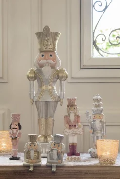 Clayre u0026 Eef Kerstsokken>Clayre & Eef Haak Kerstsok Set Van 2 Notenkraker 12 Cm Goudkleurig Kunststof Kerstdecoratie