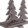Clayre u0026 Eef Kerstsokken>Clayre & Eef Haak Kerstsok Kerstbomen 13X12X16 Cm Bruin Ijzer