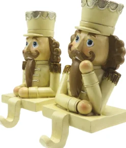 Clayre u0026 Eef Kerstsokken>Clayre & Eef Haak Kerstsok Set Van 2 Notenkraker 12 Cm Beige Bruin Kunststof Kerstdecoratie