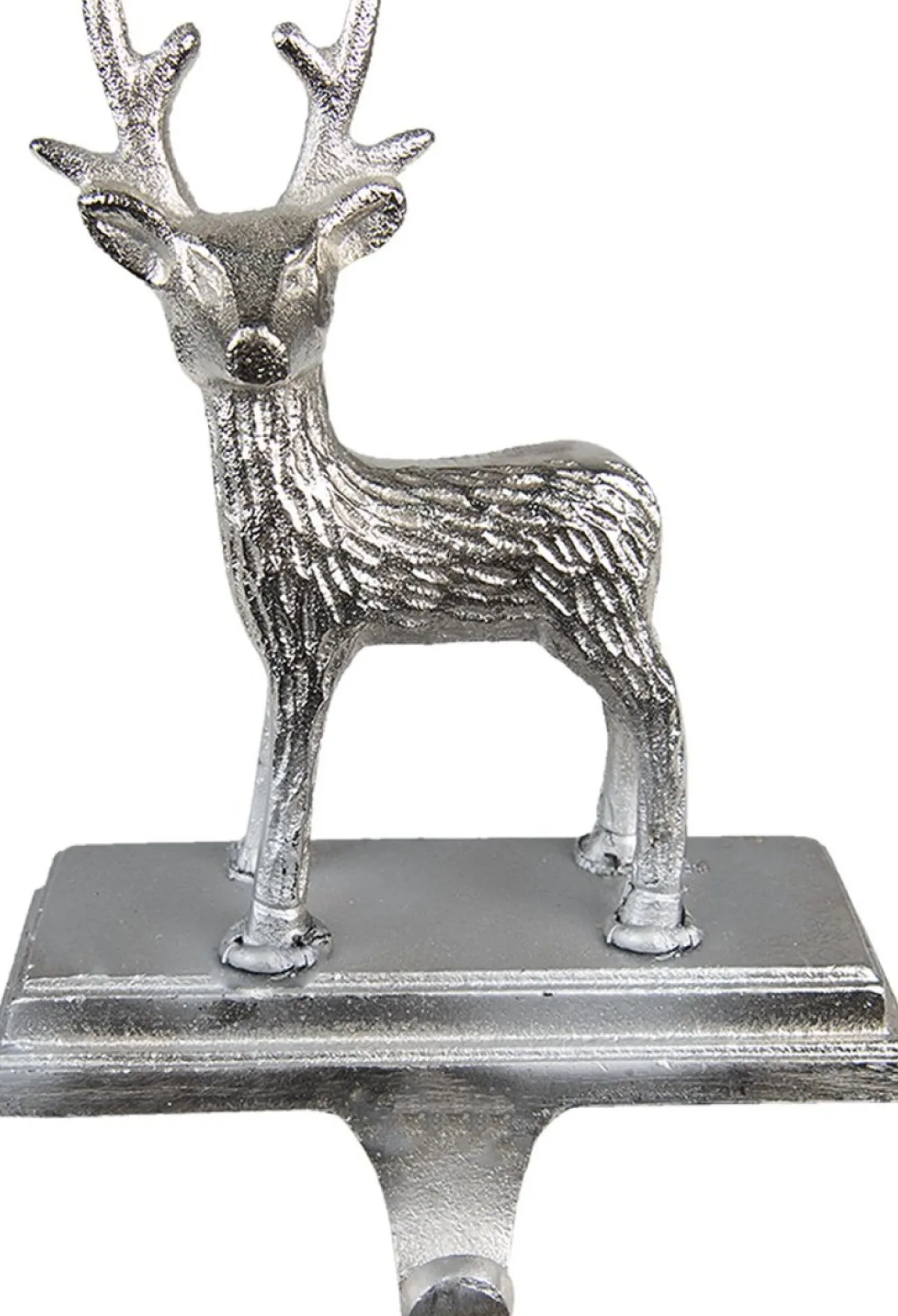 Clayre u0026 Eef Kerstsokken>Clayre & Eef Haak Kerstsok Rendier 21 Cm Zilverkleurig Aluminium