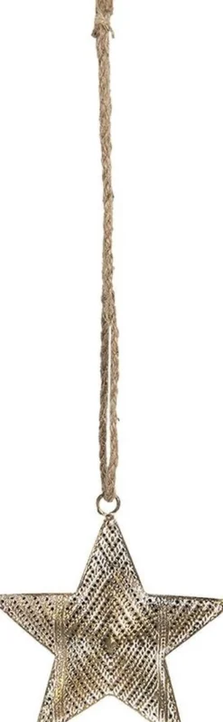 Clayre u0026 Eef Kersthanger>Clayre & Eef Hanger Ster 14X2X15 Cm Koperkleurig Metaal Woondecoratie