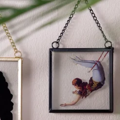 Clayre u0026 Eef Kersthanger>Clayre & Eef Hanger 7X7 Cm Metaal Glas Vierkant Woondecoratie