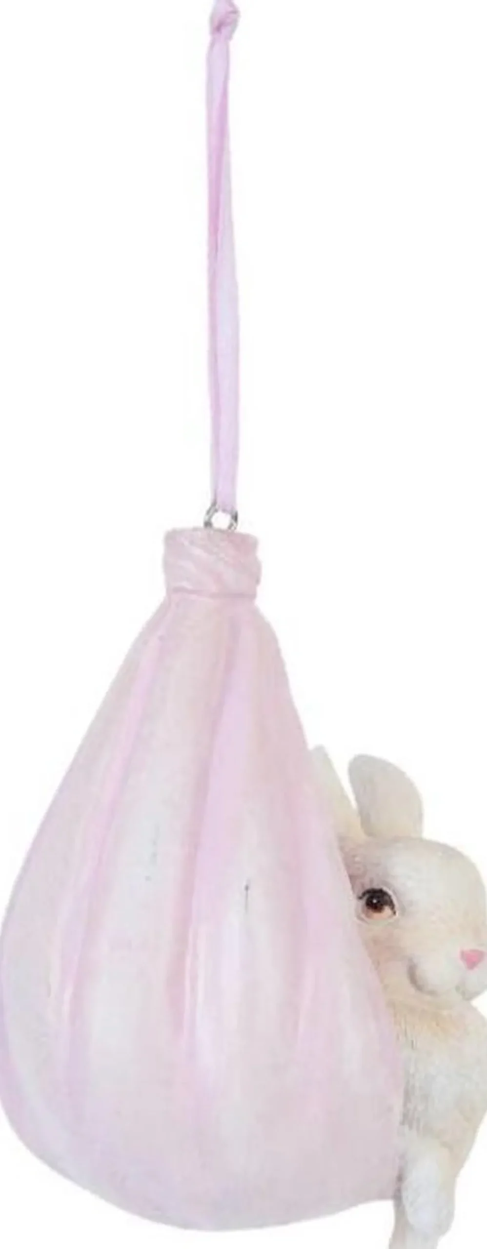 Clayre u0026 Eef Kersthanger>Clayre & Eef Hanger 5X7X10 Cm Roze Kunststof Konijn Paasdecoratie