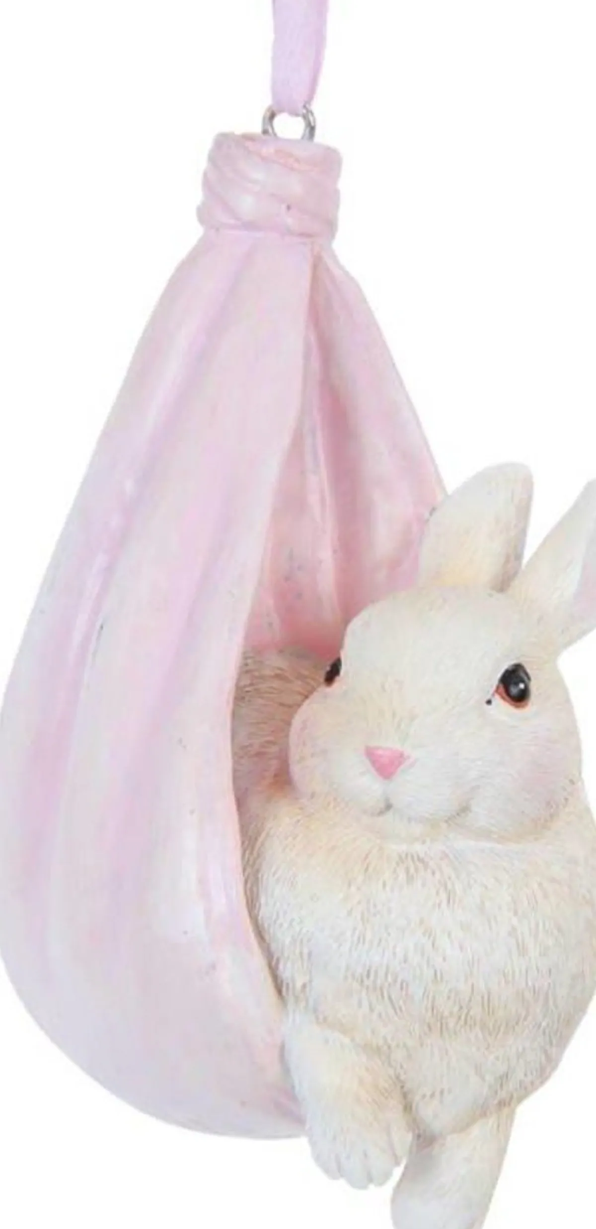 Clayre u0026 Eef Kersthanger>Clayre & Eef Hanger 5X7X10 Cm Roze Kunststof Konijn Paasdecoratie