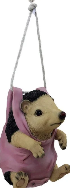 Clayre u0026 Eef Kersthanger>Clayre & Eef Kersthanger Egel 13X10X17 Cm Bruin Roze Kunststof Kerstbal