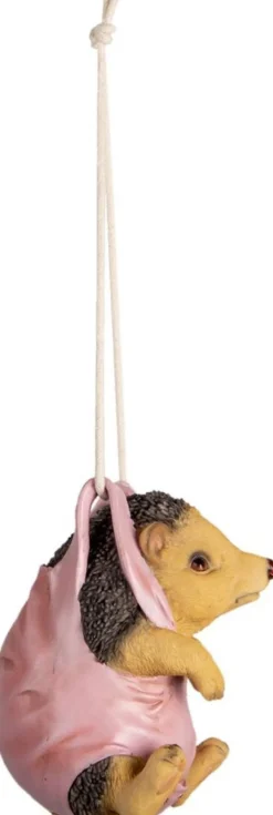 Clayre u0026 Eef Kersthanger>Clayre & Eef Kersthanger Egel 13X10X17 Cm Bruin Roze Kunststof Kerstbal