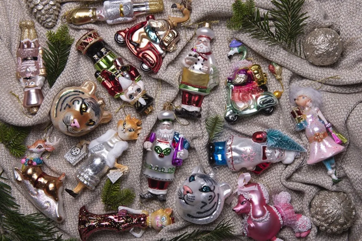 Clayre u0026 Eef Kersthanger>Clayre & Eef Kersthanger Flamingo 10X5X13 Cm Rood Bruin Glas Kerstbal