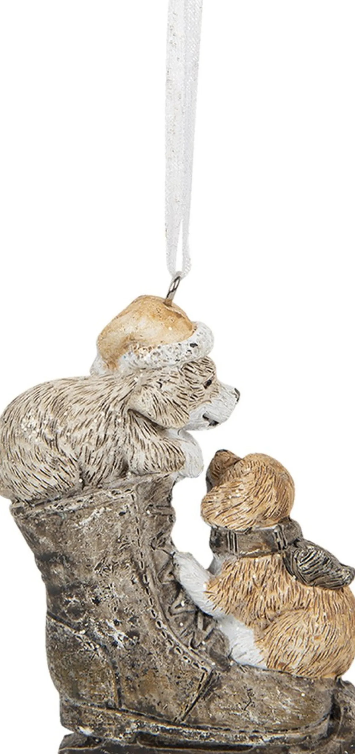 Clayre u0026 Eef Kersthanger>Clayre & Eef Kersthanger Hond 6X2X8 Cm Bruin Polyresin Kerstbal