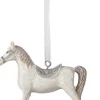 Clayre u0026 Eef Kersthanger>Clayre & Eef Kersthanger Hobbelpaard 8 Cm Wit Kunststof Kerstbal
