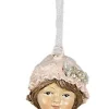 Clayre u0026 Eef Kersthanger>Clayre & Eef Kersthanger Meisje 11 Cm Roze Polyresin Kerstboomversiering