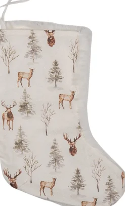 Clayre u0026 Eef Kerstsokken>Clayre & Eef Kerstsok 28 Cm Wit Synthetisch Hert