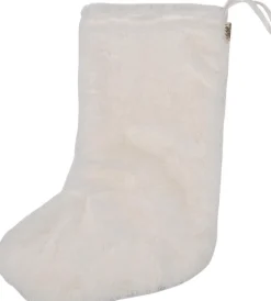 Clayre u0026 Eef Kerstsokken>Clayre & Eef Kerstsok 28 Cm Wit Synthetisch Hert