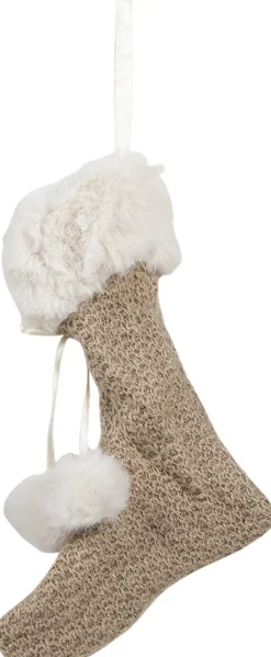 Clayre u0026 Eef Kerstsokken>Clayre & Eef Kerstsok 20 Cm Beige Synthetisch