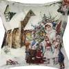 Clayre u0026 Eef Kerstkussens>Clayre & Eef Kussenhoes 45X45 Cm Wit Polyester Vierkant Kerst Sierkussenhoes