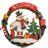 * Kerstkransen>Com-Four® Kerstkrans Gevlochten - Deurkrans"Welkom" Voor Kerstmis - Kerstdecoratie Om Op Te Hangen - Houten Krans Ca. O 31 Cm (Sneeuwpop - L)