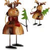 com-four Kerststallen>® Kerstversiering Van Metaal - Plaatstalen Figuren In Kerstmotief - Wiebelfiguren Voor De Adventstijd - Winterdecoratie