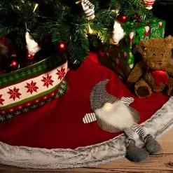 com-four ® Premium Kerstboomdeken Ter Bescherming Tegen Dennennaalden - Ronde Kerstboomdeken Voor In De Kerstboom - Ondertapijt Met Kerstelfen Discount