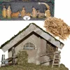 Merkloos Kerststallen>Complete Kerststal 42 X 19 X 30 Cm Met Beelden En Decoratie Stro - Kerstdecoratie Kerststallen