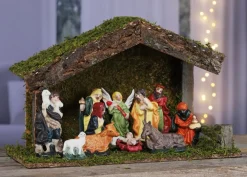 Merkloos Kerststallen>Complete Kerststal Inclusief Kerststal Beelden 31 Cm