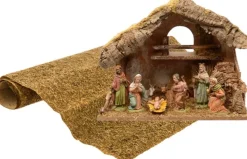 Merkloos Kerststallen>Complete Kerststal Inclusief 8 Beelden En Ondergrond 38 Cm - Kerststallen