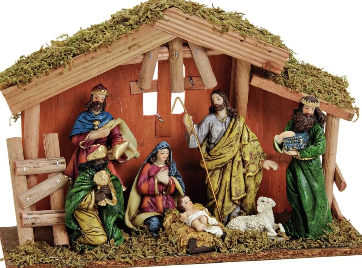 Merkloos Kerststallen>Complete Kerststal Inclusief Beelden En Ondergrond - Kerststallen