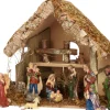 Merkloos Kerststallen>Complete Kerststal Met Kerststal Beelden - 30 X 18 X 26 Cm - Hout/Mos/Polyresin