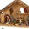 Merkloos Kerststallen>Complete Kerststal Met Kerststal Beelden - 50 X 23 X 31 Cm - Hout/Mos/Polyresin