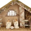Merkloos Kerststallen>Complete Kerststal Met 3X St Kerststal Beelden - 42 X 19 X 30 Cm - Hout/Polyresin
