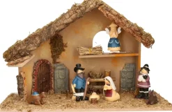 Merkloos Kerststallen>Complete Kinder Kerststal Met 7X St Kerststal Beeldjes- 50 X 23 X 31 Cm