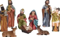 Merkloos Kerststallen>Complete Verlichte Kerststal Met 9X St Kerststal Beelden - 39 X 20 X 24 Cm