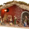 Merkloos Kerststallen>Complete Verlichte Kerststal Met 11X St Kerststal Beelden - 39 X 20 X 24 Cm