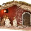 Merkloos Kerststallen>Complete Verlichte Kerststal Met 3X St Kerststal Beelden - 39 X 20 X 24 Cm