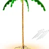 * Costway Led Lichtslang Palmboom - Kunstmatige Led - Verlichte Palmboom - 175X120X218Cm - Groen/Bruin Fashion