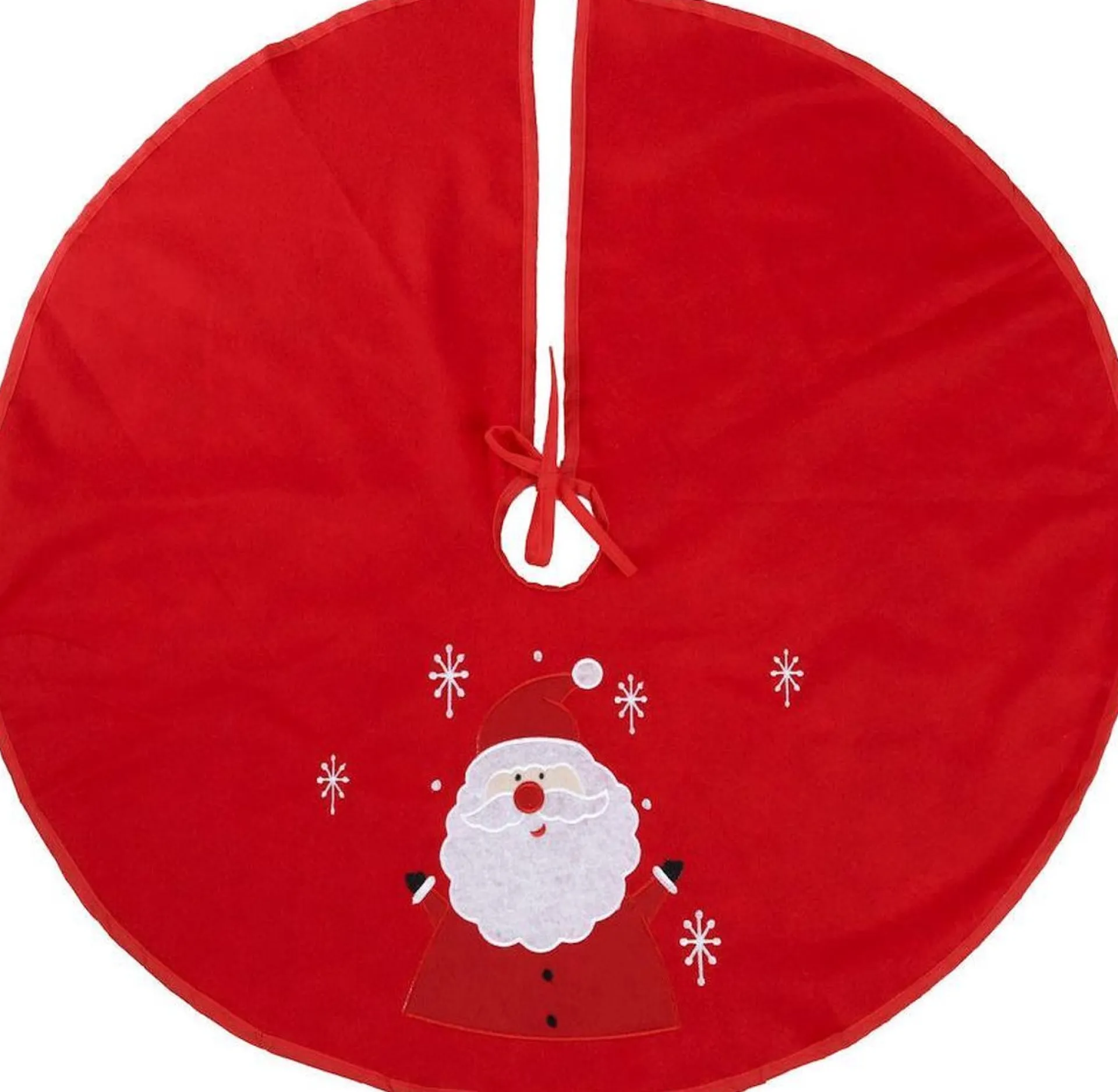 Merkloos Decopatent® Kerstboomkleed Rood Met Kerstman - Kerstboomrok Voor Kerstboom - Kerstboom Kleed Rond O 90 Cm. Sale