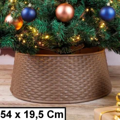 Merkloos Decopatent® Kerstboomrok - Kerstboomstandaard Afdekking - Kerstboommand - Kerstboom Voet Afdekplaat Rond - Afm. O54 X 19.5 Cm. Cheap