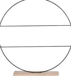 TotalPress Kerststukjes>Decoratie Cirkel Op Houten Voet Met Spijlen Zwart - B9Xd55Cm | Kerst | Kerststukje | Decoratie