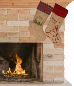 Merkloos Kerstsokken>Decoratie Kerstsokken - 2X Stuks - H52 Cm - Jute/Polyester