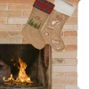 Merkloos Kerstsokken>Decoratie Kerstsokken - 2X Stuks - H52 Cm - Jute/Polyester