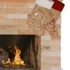 Merkloos Kerstsokken>Decoratie Kerstsokken - 2X Stuks - H52 Cm - Jute/Polyester