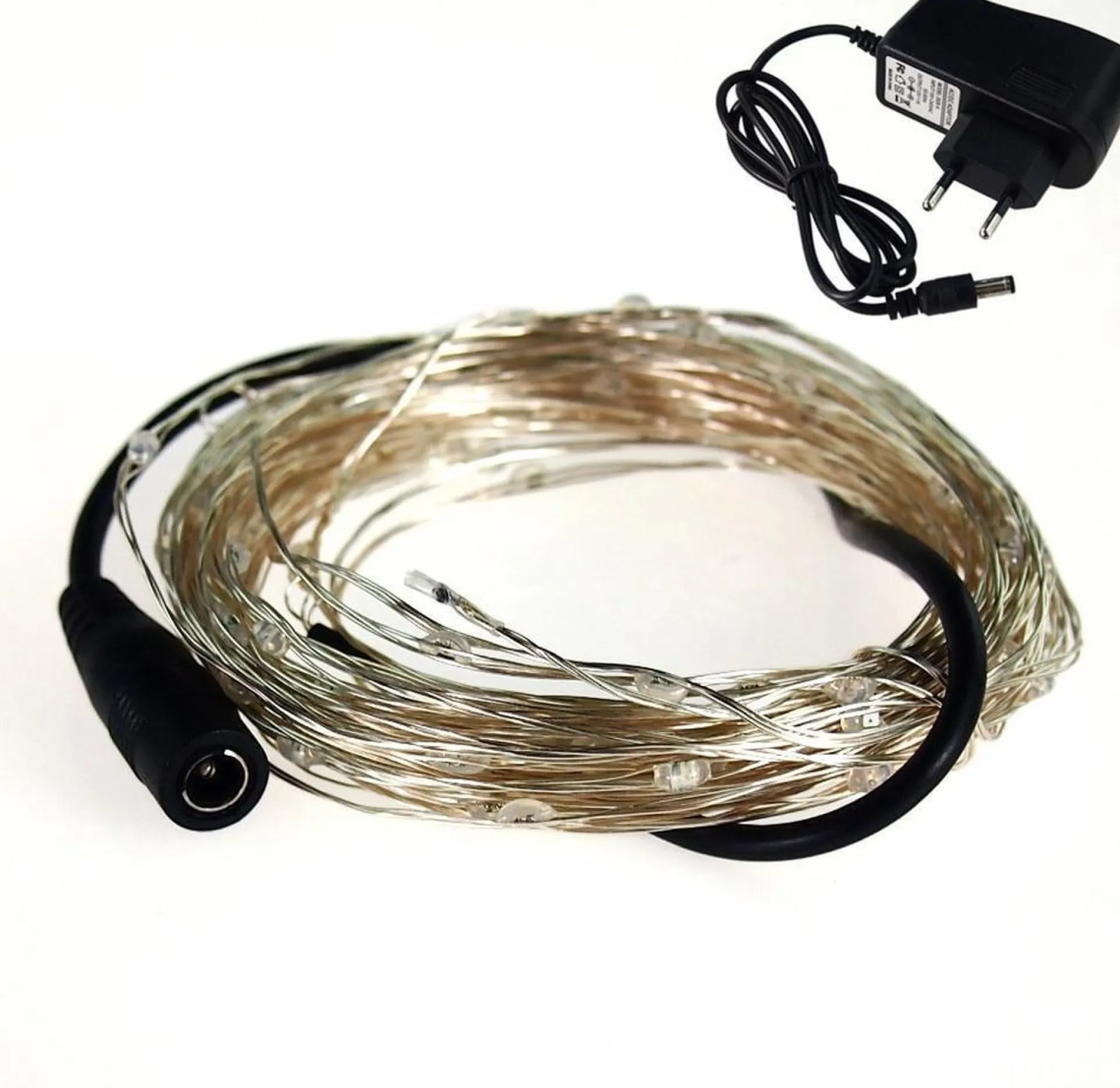 Improducts Decoratie Led Verlichting 10 Meter Zilverdraad Ip65 Waterbestendig Warm Wit. Clearance